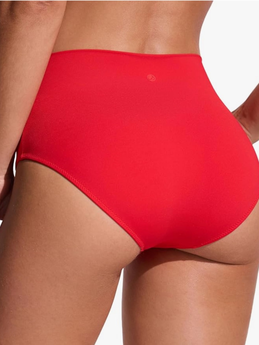 CRZ YOGA Swim suit Red High-Waist V-Neck Bikini Set - Swim crossover bottom Red - Picture 5 of 8